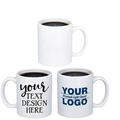 China Good Quality Promotional Stocked Tea Ceramic Coffee Mugs Wholesale Custom Logo White Mug With Handle Sublimation For Student Gift Mug for sale