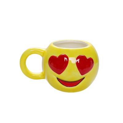 China Wholesale Custom Logo 3D Stereo Ceramic Mug Face Design Touch Mug Happy Coffee Mug For Promotional Christmas And Birthday Gift for sale