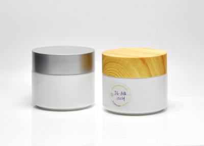 China JG-AQ100H, 100ml vintage milk white glass cosmetic jars, primary cosmetic (skin care) packaging for facial mask for sale