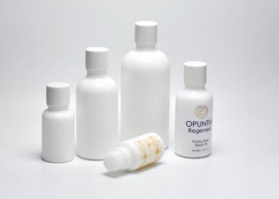 China Recyclable Porcelain Glass Bottles With Screw Bottle Cap, Opal Glass Packaging For Pharmacy Products And Essential Oil for sale