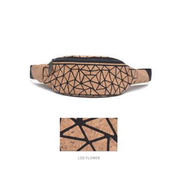 China Custom Eco-Friendly Multifunctional Cork Belt Bag Geometric Fanny Pack Phone Bag Waist Bag for sale