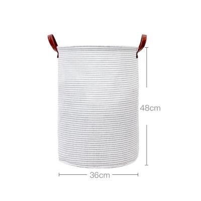 China Contemporary Universal Dirty Laundry Cotton Folding Gray Laundry Bag Basket With Handles for sale