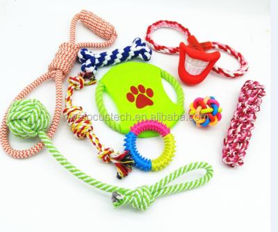 China Viable Cotton 10pack Dog Toys Rope Toy Interactive Pet Toy Set For Sale for sale