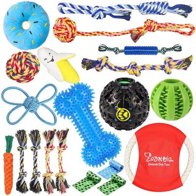 China Sustainable Cotton Rope Dog Toys Set of 10 Pack, Dog Toy Chew, Chew Dog Rope Toys Set for Medium and Small Doggie for sale