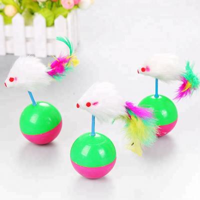 China Viable Plush Pet Toy Balls For Interactive Cat Toy Mouse Cat Toy Tumbler for sale