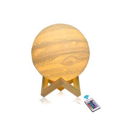 China Jupiter 3D Touch Lamp Moon 3D Printing Control Sensor Light High Quality Remote Smart Night Light Creative Home Decor LED Lighting for sale