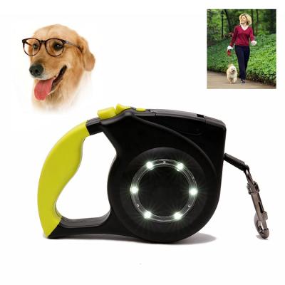 China NEW LED Dog Leash Durable Reflective Light Dog Telescopic Traction Rope 4 Meter Flat Automatic Dog Traction Rope for sale