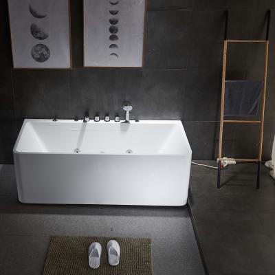 China Durable CE Approved Small White Acrylic Square Freestanding Bathtub For 1 Person for sale