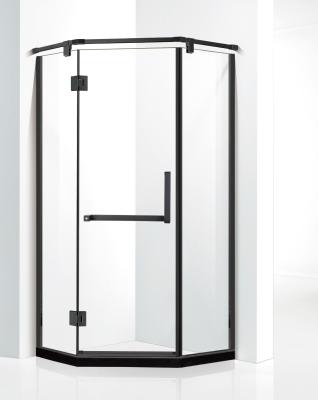 China Eco - Friendly Black Frame Combination With Single Door Stainless Steel Shower Room for sale