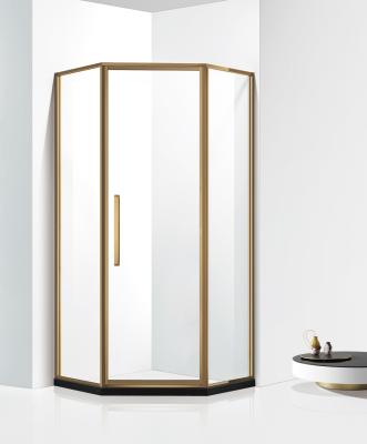 China Eco - Friendly Gold Frame Stainless Steel Shower Room With Two Doors for sale