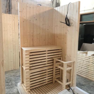 China Solid Wood Steam Shower Cabins Infrared Computer Control Panel Sofa Sauna Steam Bath Combination for sale