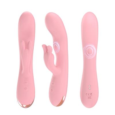 China Woman women's appliance silent vibrator double shock double beat G-point flirting vibrator new rabbit vibrator for sale