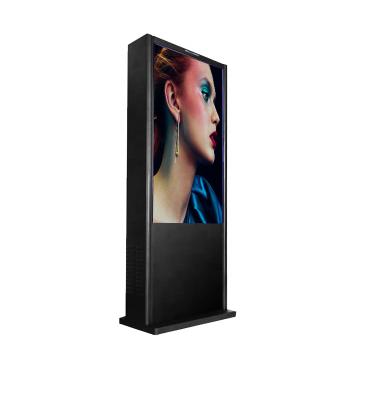 China 55 Inch Stand Alone LCD Touch Screen Outdoor Interactive Advertising Kiosk Waterproof Anti-glare Advertising Machine 2000nits for sale