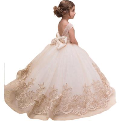 China Anti-wrinkle girls show catwalk party dress host piano birthday tow kids dresses wedding bridesmaid tutu skirt for sale