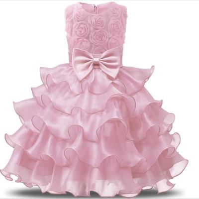 China Huaduo Breathable Clothing Girls Dresses Kids Ruffle Lace Party Wedding Dress Rainbow Tulle Dress For 3-12 Years for sale