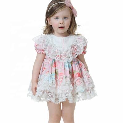 China 2022 Summer New Anti-wrinkle Children's Western Style Dress Children's Dresses Girls Lolita Princess Dress Fluffy Skirts Floral for sale