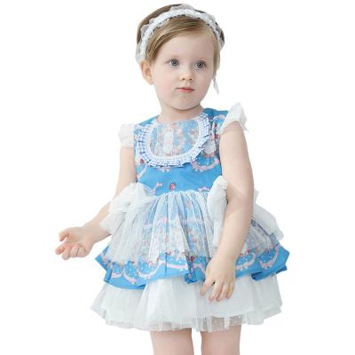 China Princess Dress Court Style Lolita Skirt Girl Dresses 2022 Summer New Cartoon Washable Spanish Pattern Children's Clothing Skirts for sale