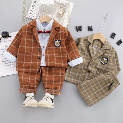 China Formal Spring Autumn Little Baby Boys Suits&blazers Kids Clothes Toddler Three-piece Flower Boy Boys Suits For Formal Weddings Set for sale