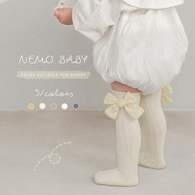 China Cute Viable Knee High Bow Cotton Babies Spanish Socks for sale