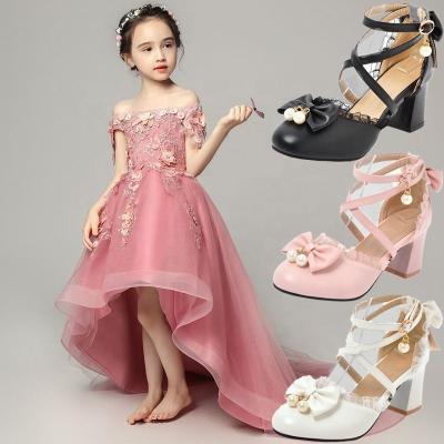 China Princess Girls Sandals Sandals Cinderella Crystal Shoes Children PU Fashion Kids High Heels for sale