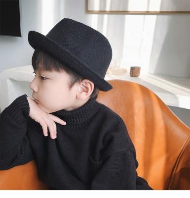 China Retro Fashion Children's Hat Autumn And Winter New Wool Boy Top Hat Middle And Small Style Breathable Soft British Children's Jazz Hat for sale