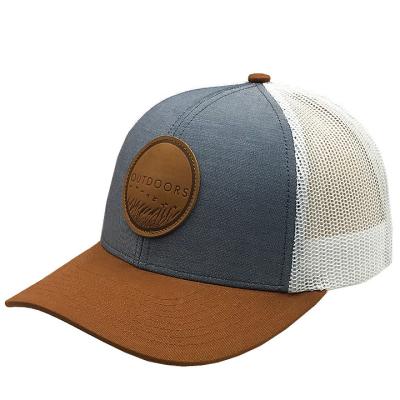 China Custom Hat Logo Trucker Cap Leather Patch Factory COMMON Trucker Hat for sale