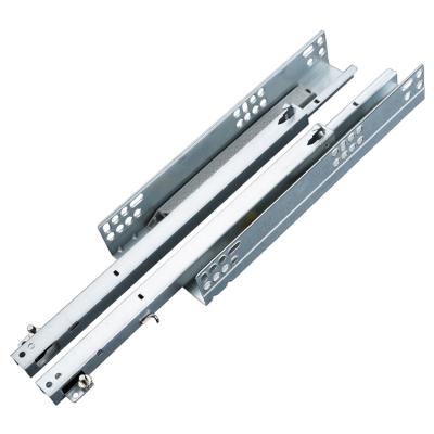 China Modern Hidden Slide Rail Under Support Guide Rail Buffer Silent Muting Split Two Piece Drawer Slides for sale