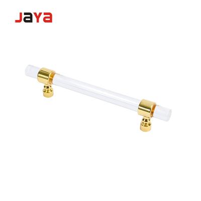 China Easy Installation Door Handle Zinc Alloy Wardrobe Handles Gold Acrylic Door Handle for sale