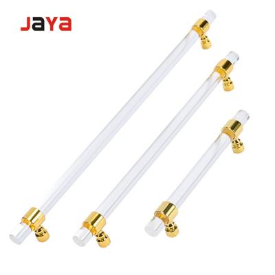 China Easy Installation Acrylic Tray Gold Handles Acrylic Door Handle Wardrobe Door Handle for sale