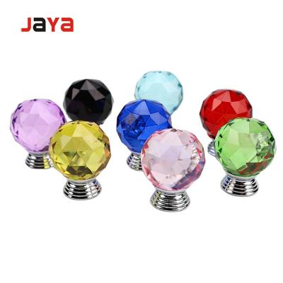 China Easy Installation Bedroom Furniture Handles Drawer Knobs Colorful Crystal Rhinestone Crystal Knob for sale