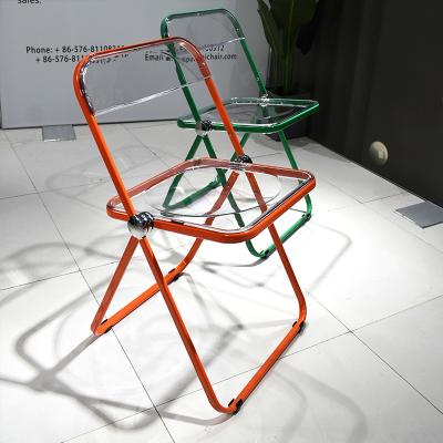 China 2021 New INS Style Folding Foldable Transparent Acrylic Living Room Chairs for sale