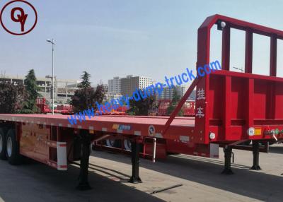 China Hydraulic Low Bed Heavy Truck Trailer 3 Axles / 4 Axles Flatbed Semi Trailer for sale