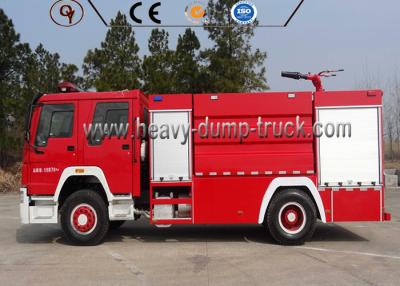 China LHD 8t Firefighter Truck , Red Color Fire Fighting Equipment Manual Transmission Type for sale