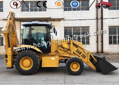 China Compacte Voorzijde en Backhoe Lader Integrale Chassis 2,5 Ton 100hp SAM388 Te koop