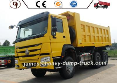 China 6*4 Howo Ten Wheel Heavy Duty Tipper Truck , Diesel Dump Truck Yellow Color for sale