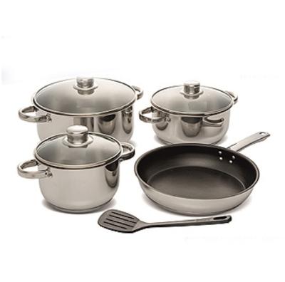 China Sustainable Tri Ply Stainless Steel Cookware Set 403 SS Food Grade Cookware for sale