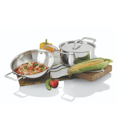 China Bottom Metal Tri_Ply Sandwich Stainless Steel Cookware for sale