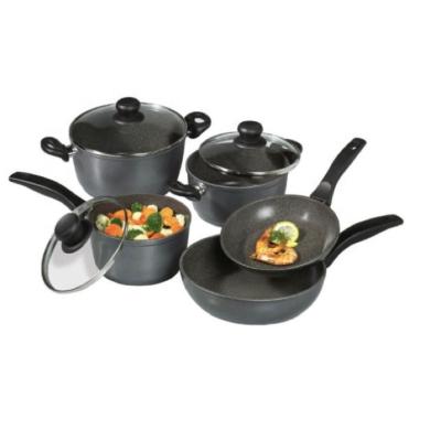 China Aluminum metal press cookware set with ceramic coating induction bottom and soft touch handle for sale