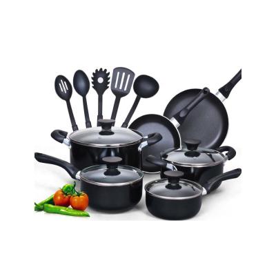 China 9PCS ALUMINUM PRESS NON-STICK COATING Viable WITH COOKWARE RED EXTERIOR PAINT SET for sale