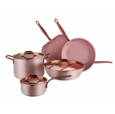 China Nonstick Metal Press Cookware Aluminum Set Coating / Induction Bottom Color Bakelite Handle for sale