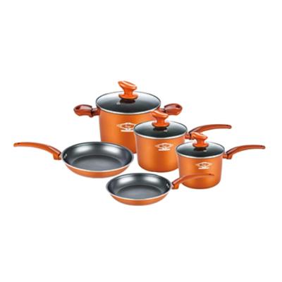 China Sustainable die cast aluminum cookware set with Greblon coating and induction bottom for sale