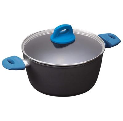 China Nonstick Coated Metal Casserole With Silicone Rim And Induction Bottom for sale