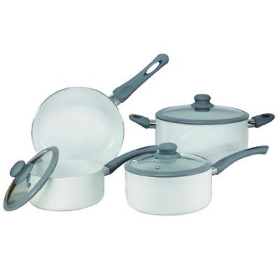 China Aluminum Metal Press Cookware Set With Strong Soft Touch Bakelite Handle And Induction Bottom for sale