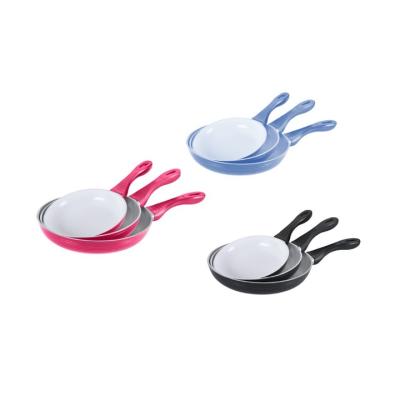 China Sustainable Non-Stick Coated Frying Pan Set with Lid and Bottom Induction Press Glass Aluminum Frying Pan for sale