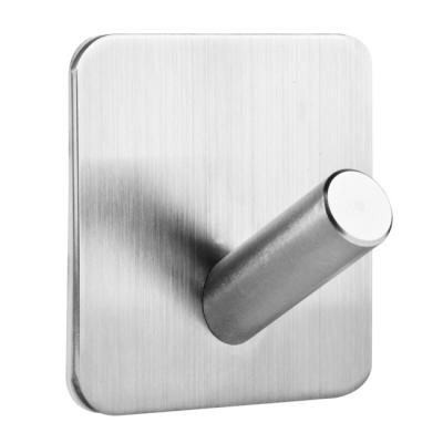 China Bathroom Minimalist Wholesale Wall Kitchen Desktop Metal Stainless Steel Self Adhesive Hook for sale