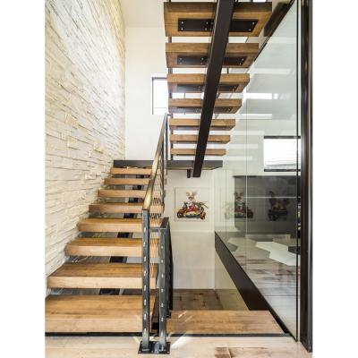 China Modern Mansion Staircase Design Laminated Mono Panel Toughened Tempered Glass Floating Staircase Stringer Stair for sale