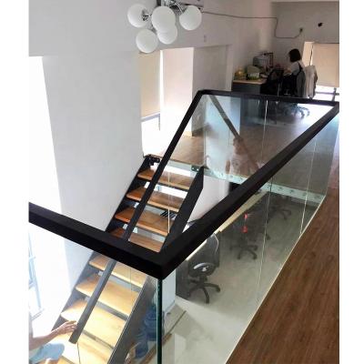 China Modern Top Sale Wooden Staircase GOBO Double Steel Structure Straight Steel Staircase for sale