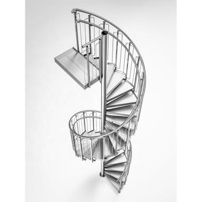 China Minimalist Round Outdoor Rust Proof Stair Steel Structure Carbon Steel Revolving Stairs Trace Durable Spiral Staircase for sale