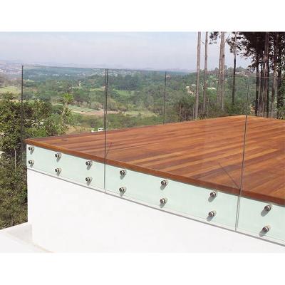 China Modern Balcony Frameless Glass Fencing Stainless Steel Glass Standoff Balcony Railing for sale