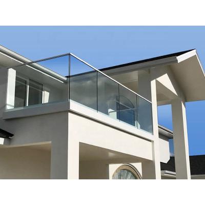 China Factory Modern Custom Aluminum U Channel GOBO Balcony Railing Design Glass Fence for sale